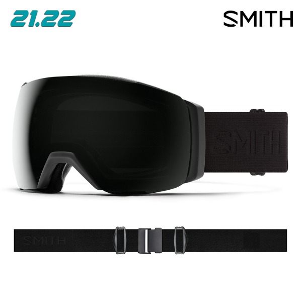2122 SMITH IO MAG XL - Blackout (스미스 아이오 맥 엑스엘 블랙아웃/선블랙 + 스톰 로즈 플래쉬 렌즈 스키/보드 고글)