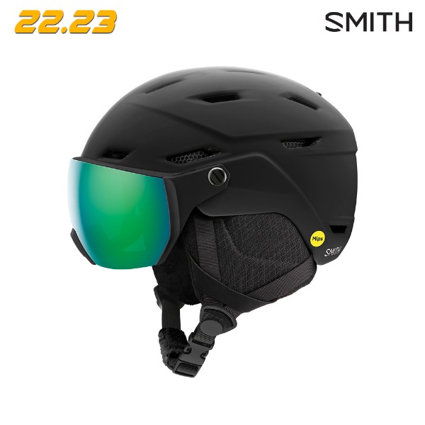 2223 SMITH SURVEY JR MIPS HELMET - Matte Black/CP Everyday Green Mirror (스미스 서베이 주니어 밉스 스키/보드 헬멧)