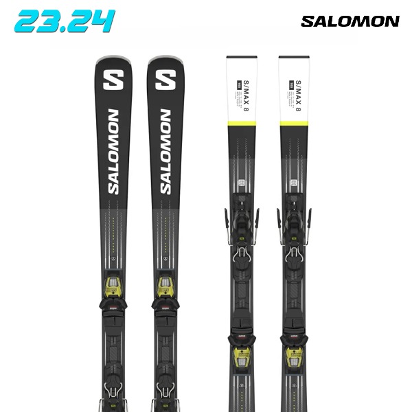 2324 SALOMON E S/MAX 8 + M11 GW L80 - BLACK/WHITE/ACID GREEN (살로몬  S/MAX 8 스키플레이트) L47038600+